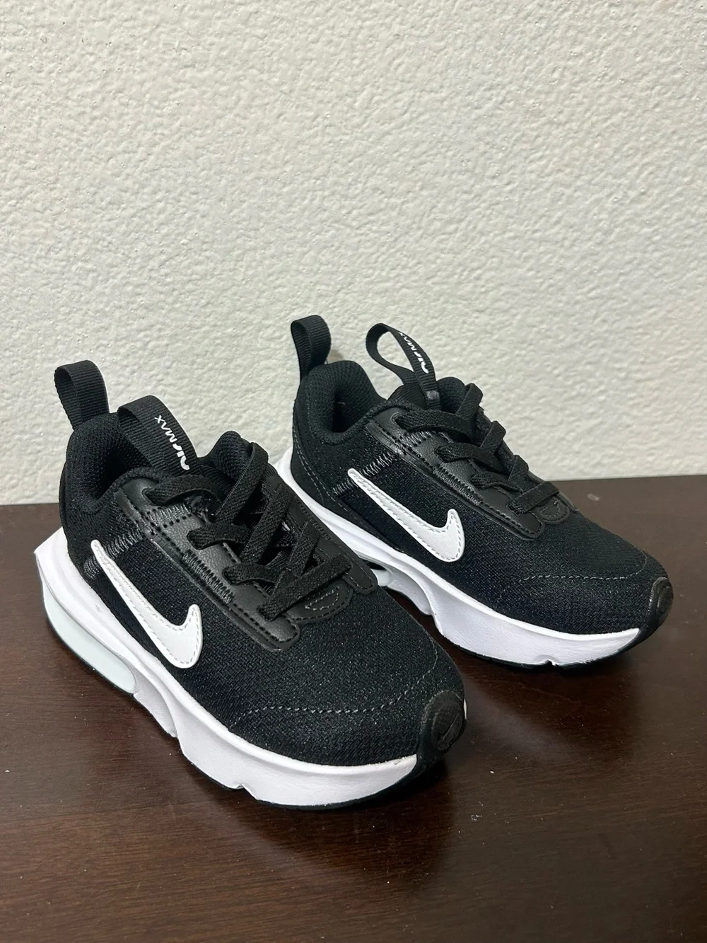 Nike Air Max INTRLK Lite TD Toddler Boys Black White Slip On Size 8C